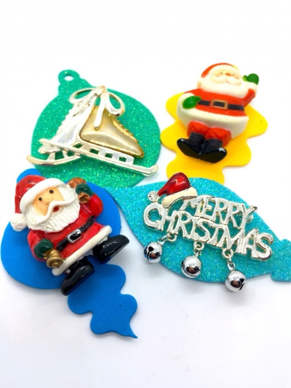 Christmas Brooch Bundle Holiday Pins Lot of Four